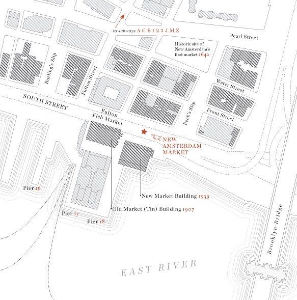 Map to the New Amsterdam Market